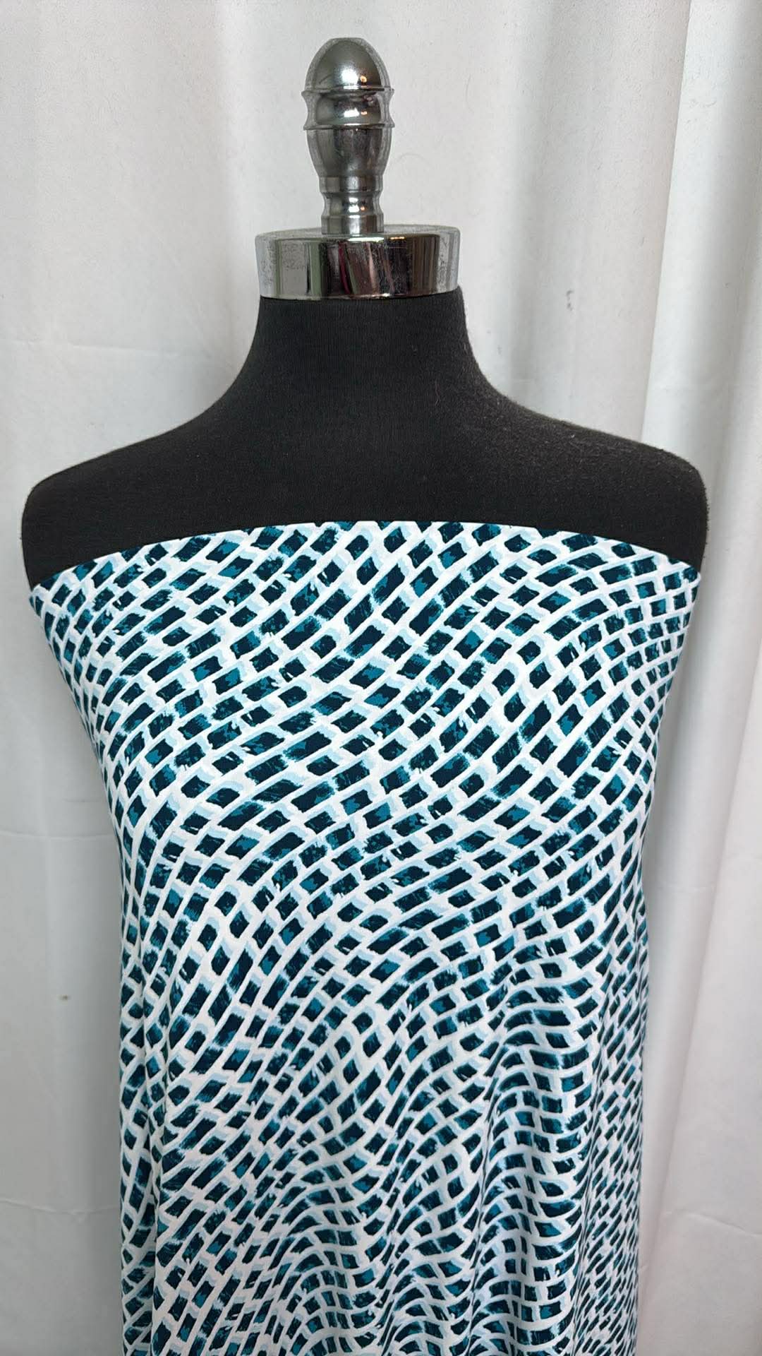 Wavy Dashes - Designer Nylon/Spandex Swim - 2 Yard Cut