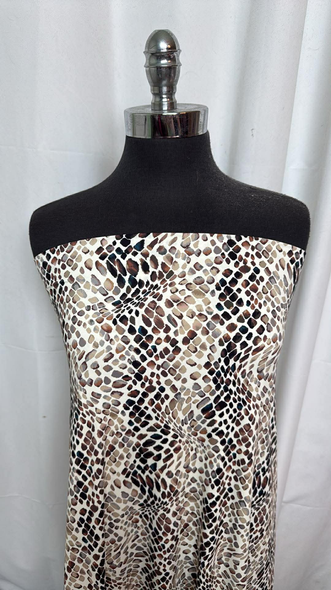 Brown/Ivory Animal - Designer Nylon/Spandex Swim - 2 Yard Cut
