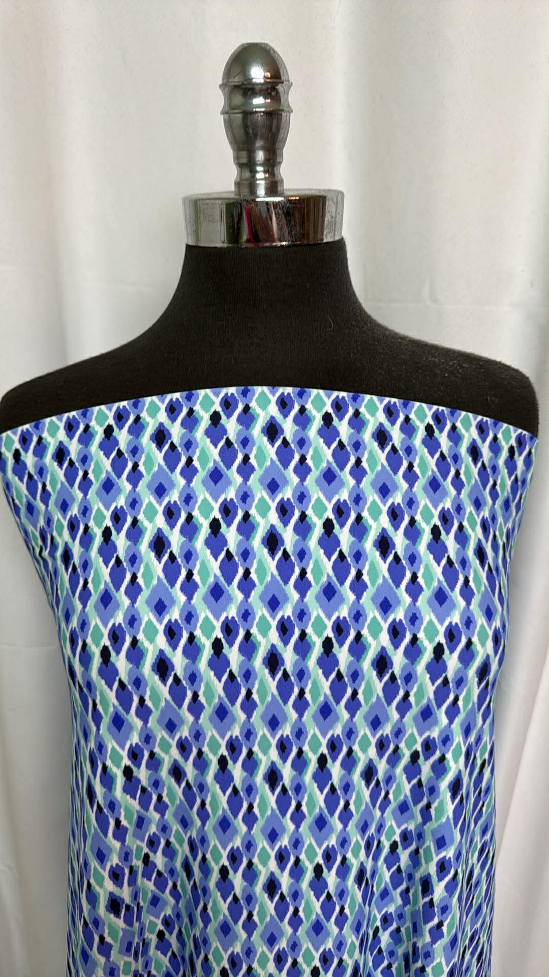 Purple/Blue/Green Diamonds - Designer Nylon/Spandex Swim - 1+ Yard Cut