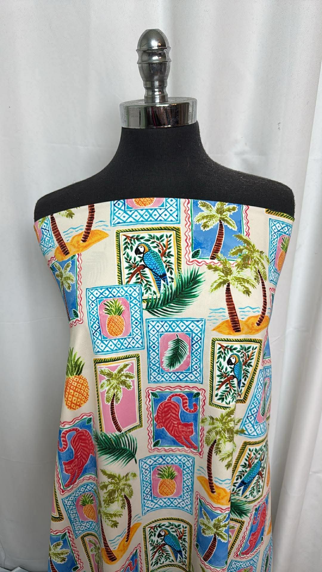 Tropical Frames - Designer Nylon/Spandex Swim - 2 Yard Cut