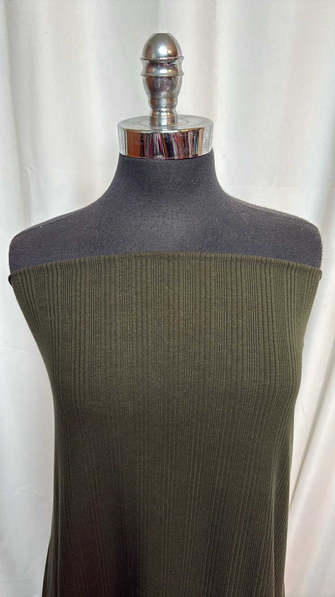 Olive - Cotton/Spandex Variegated Rib Knit (48" Wide) - By the Yard