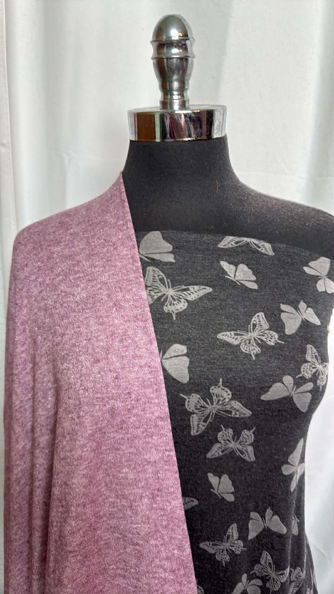 BUTTERFLY BURNOUT BUNDLE : 2YD Butterfly P/S Burnout & 2YD Sweater Knit : A29903