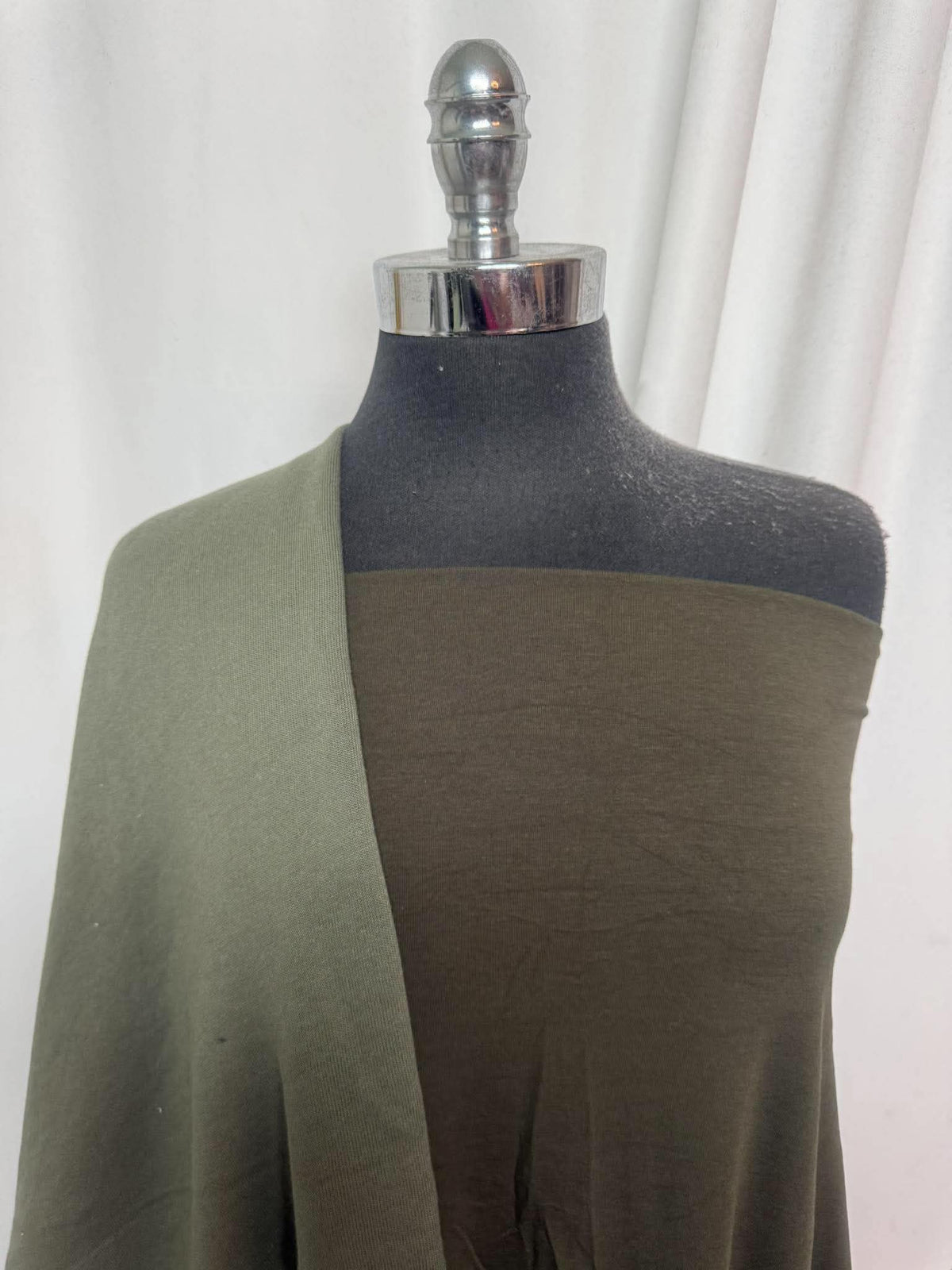 DOUBLE GREEN BUNDLE : 2YD Dark Green MVC & 1.5YD Army Green Brushed Sweatshirt Fleece (72" Wide) : A30861