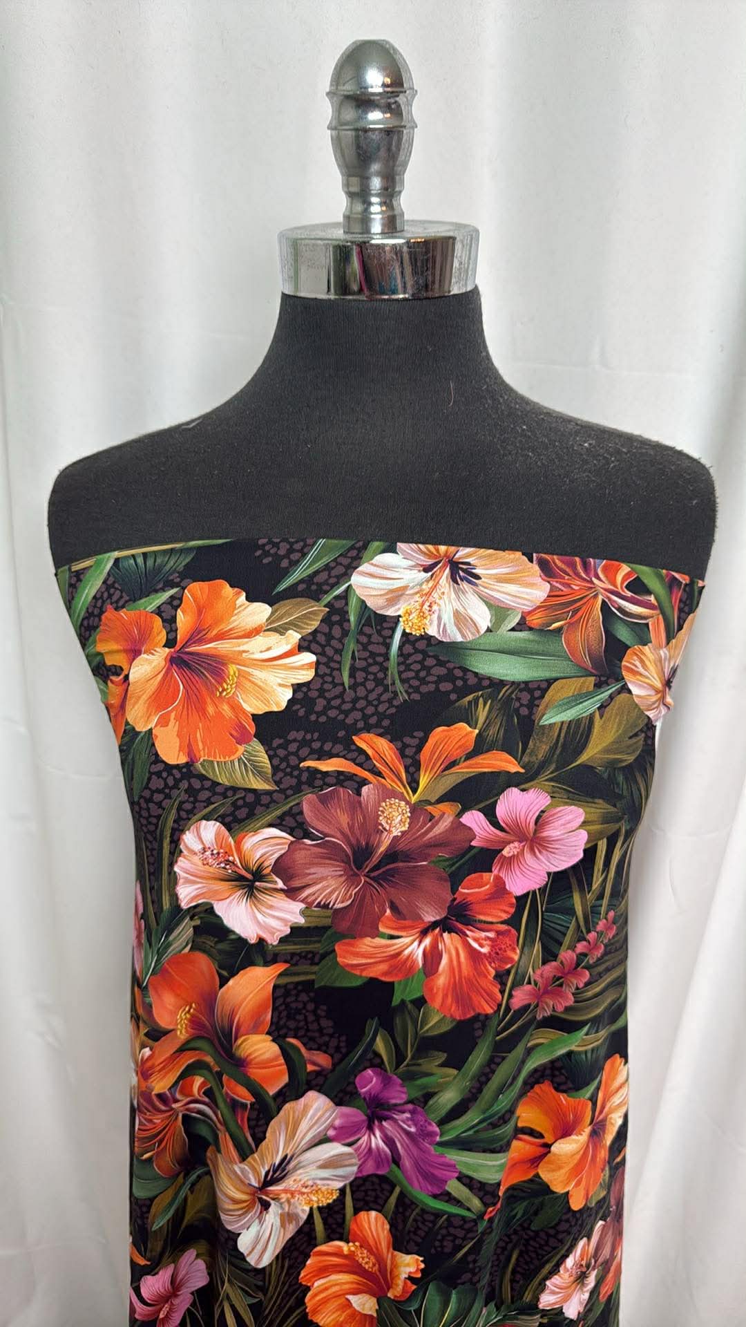 Dark Floral - Designer Nylon/Spandex Swim - 2 Yard Cut