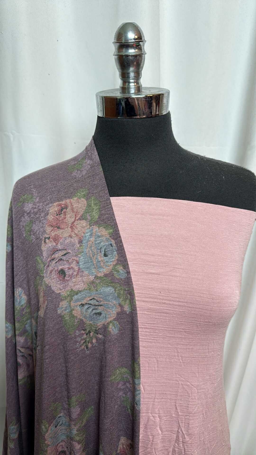 PINK/FLORAL BUNDLE : 2YD Floral PRS Jersey & 2YD Pink R/S Slub : A28321