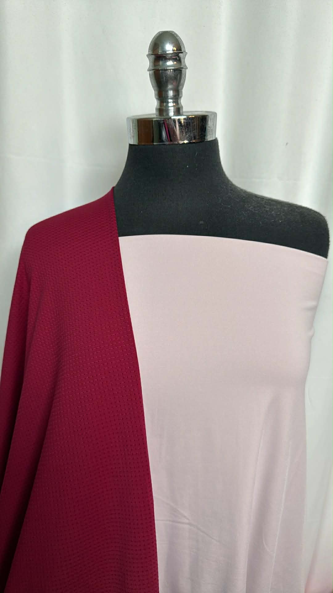 RED/BLUSH BUNDLE : 2YD Red PF Mesh & 2YD Blush Brushed-Back PF : A29484