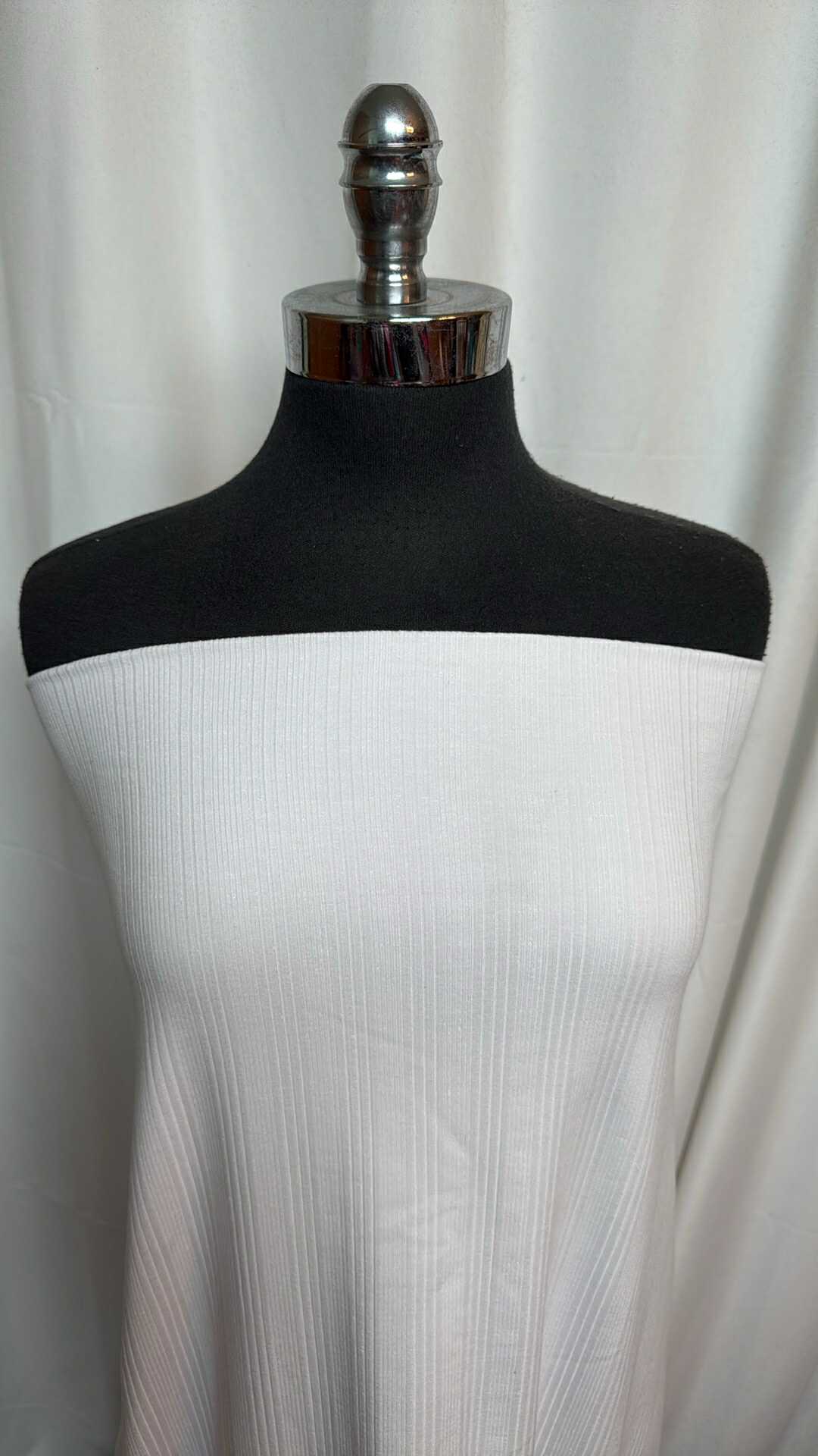White - Cotton/Spandex Variegated Rib Knit (48" Wide) - By the Yard