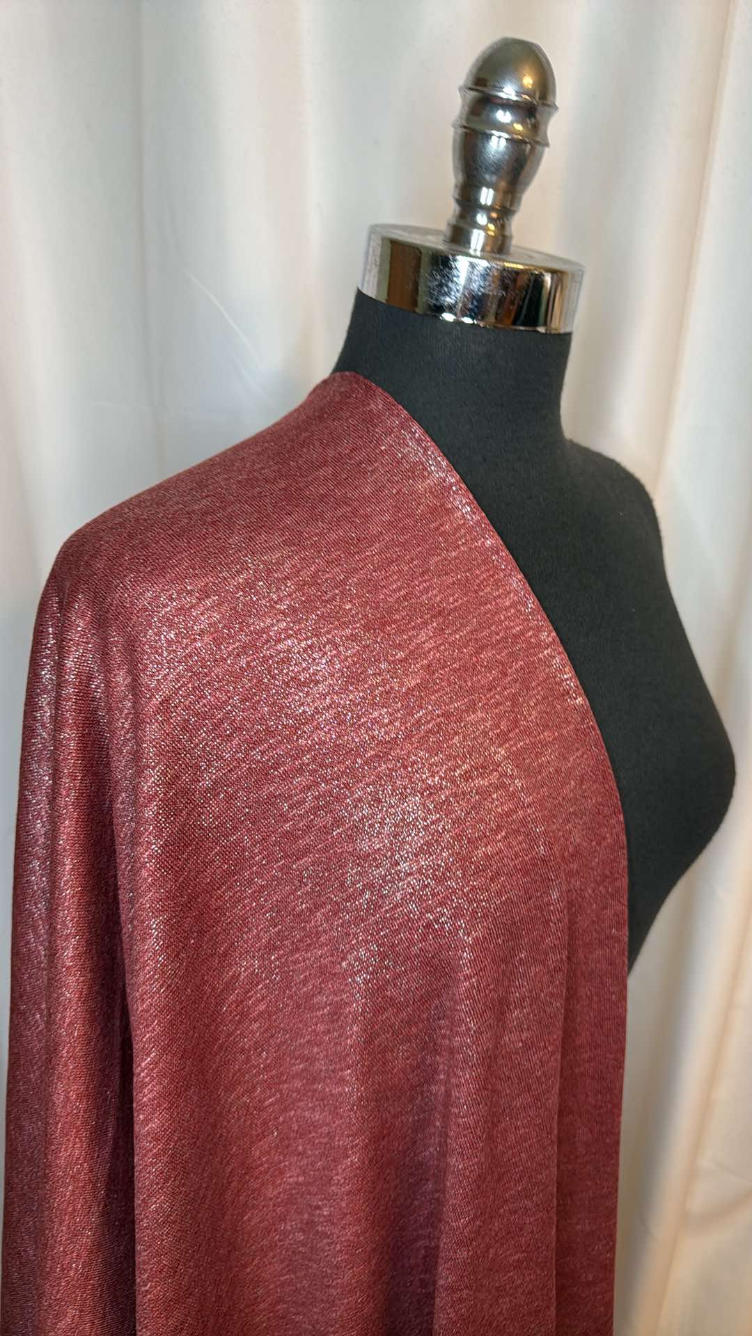 Burgundy Foil - Hacci Sweater Knit - 2 Yard Cut