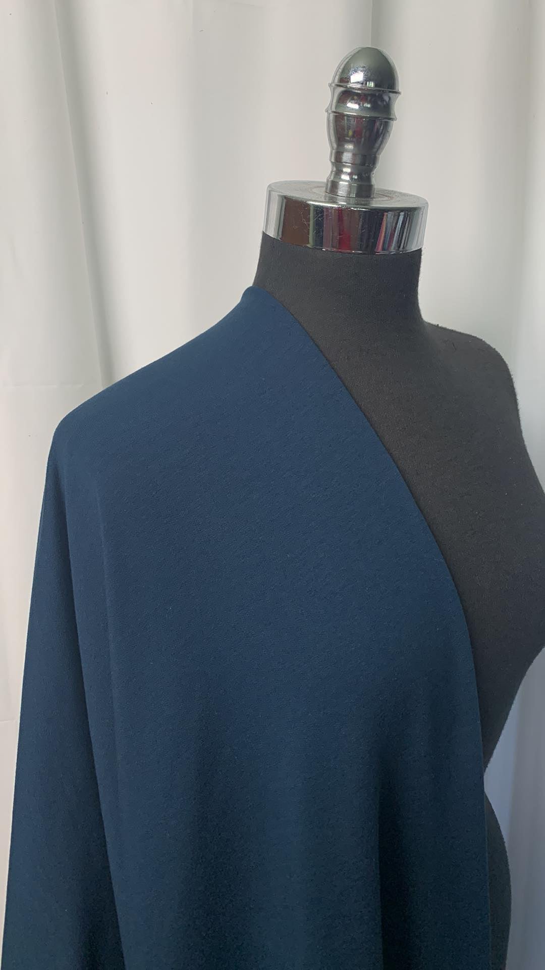 Teal/Navy - Modal/Cotton/Spandex French Terry - By the Yard