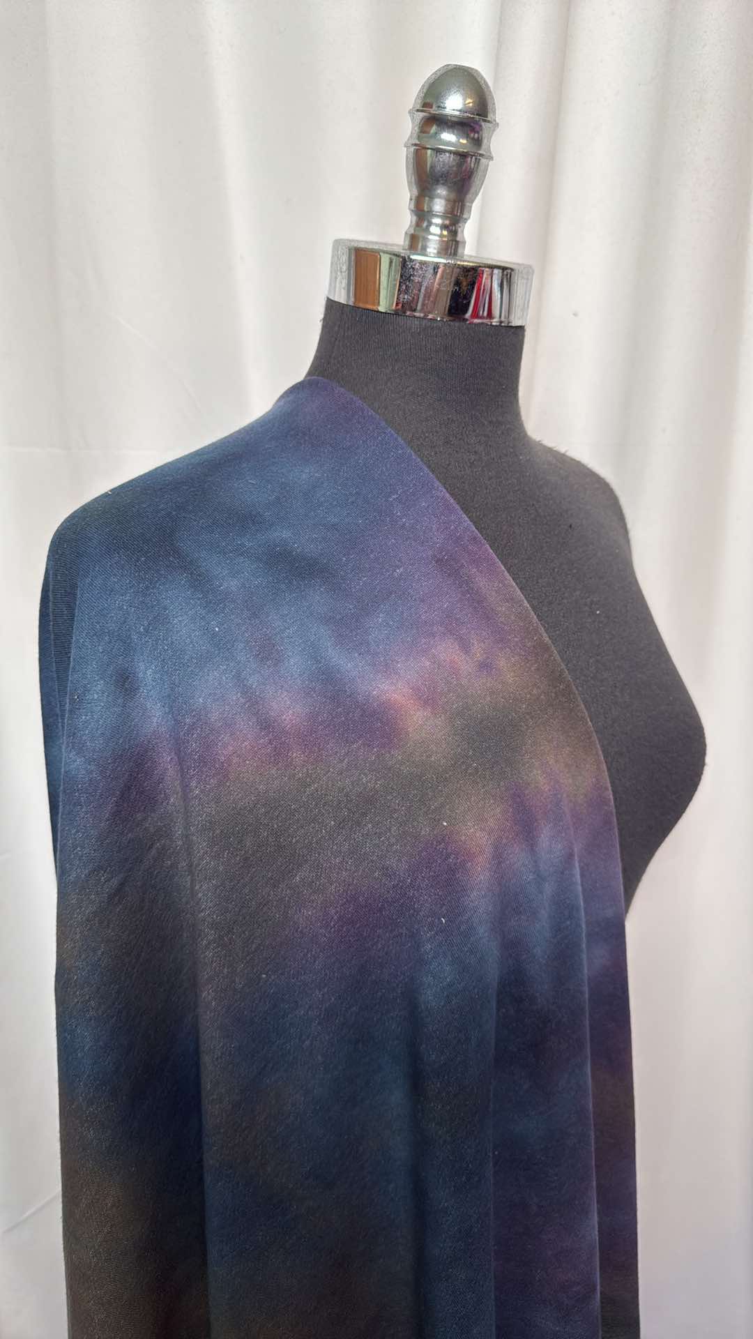 Navy/Purple Tie Dye - 50/50 Cotton/Poly French Terry - 2 Yard Cut