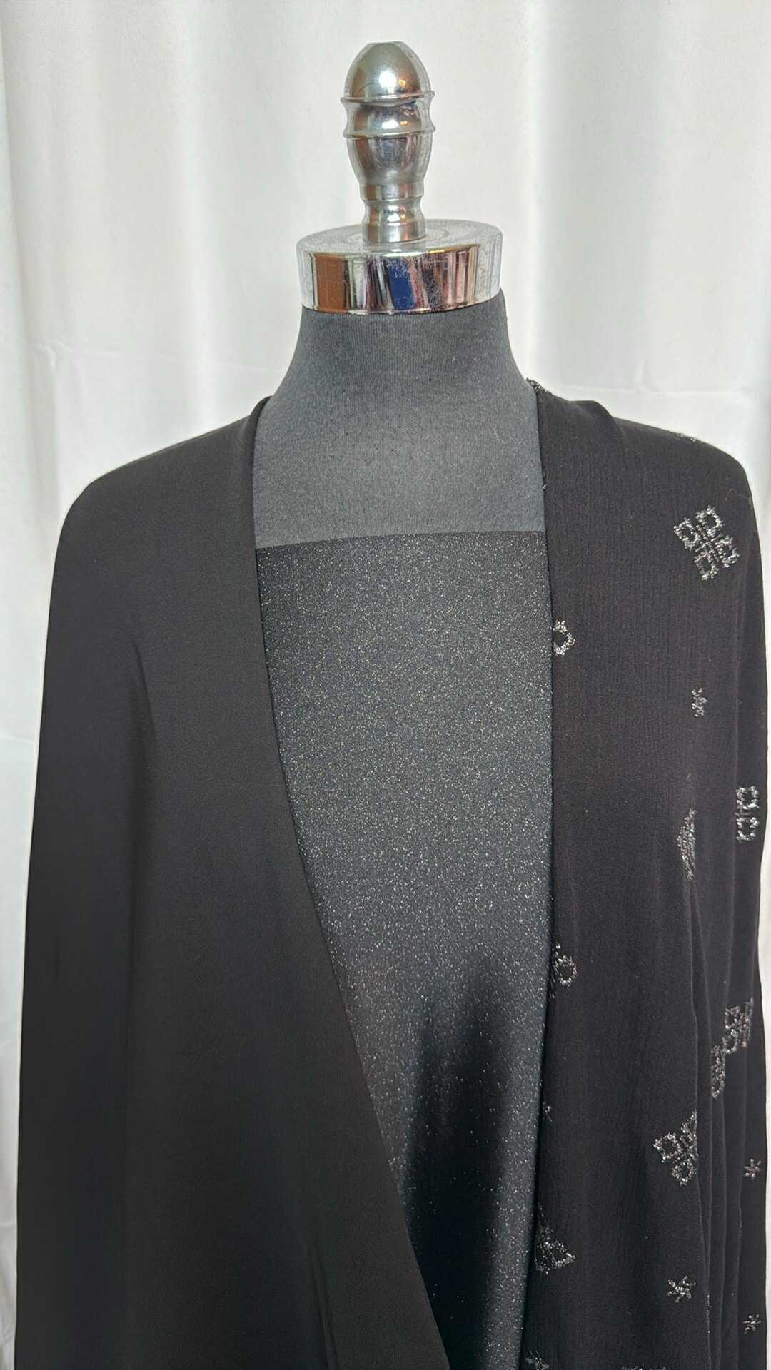 3YD Sparkle Foil PF & 3YD Crinkle Rayon Woven w/Lurex Embroidery & 3YD Black Japanese Ponte : VSG009