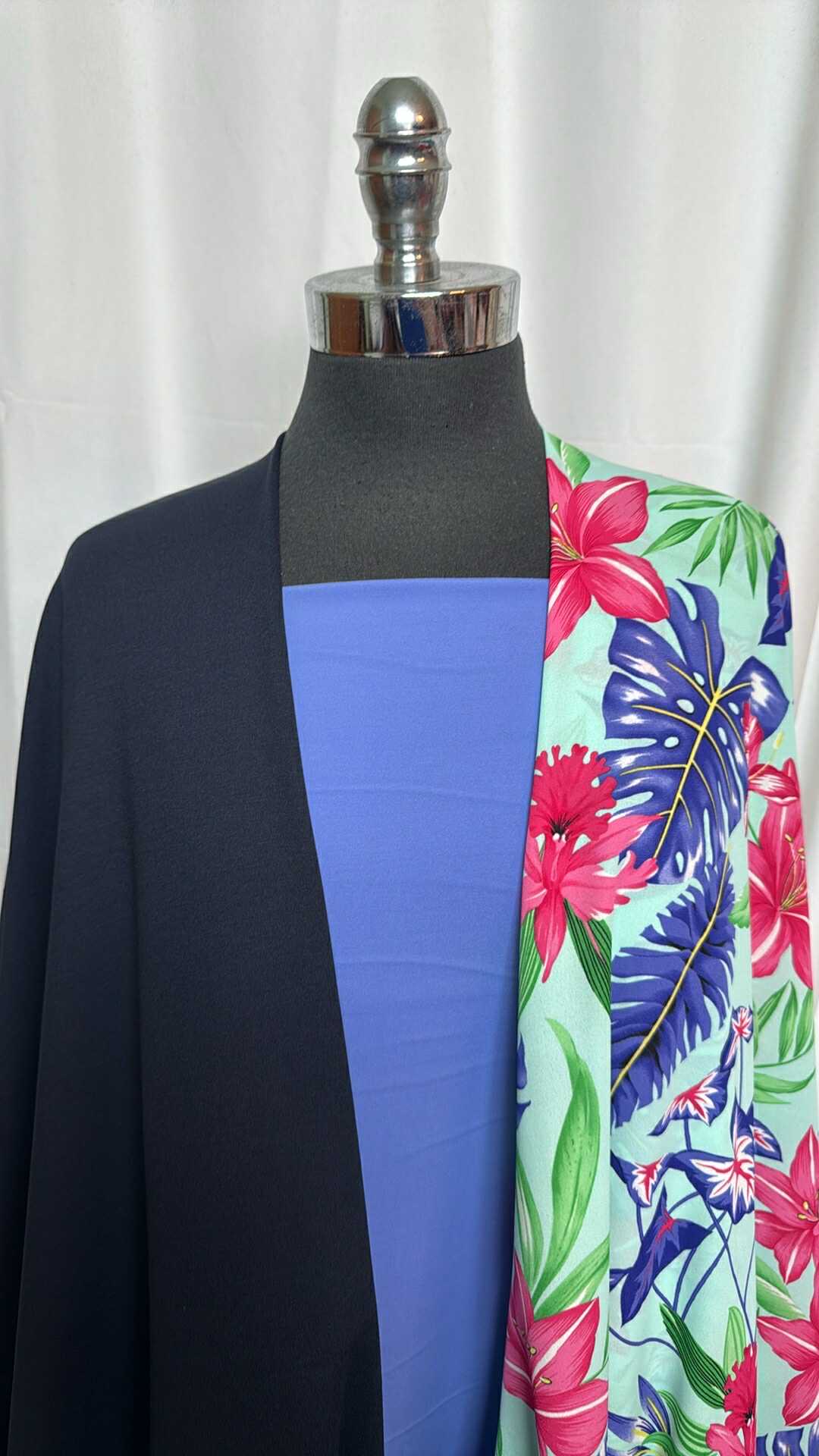 3YD Periwinkle Yoga PF & 3YD Tropical Poly Wool Dobby & 3YD Navy Nylon Ponte : VSG010