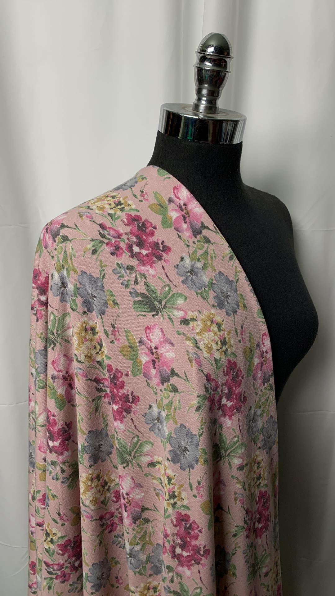 Pink Wildflower Floral - PRS French Terry - By the yard