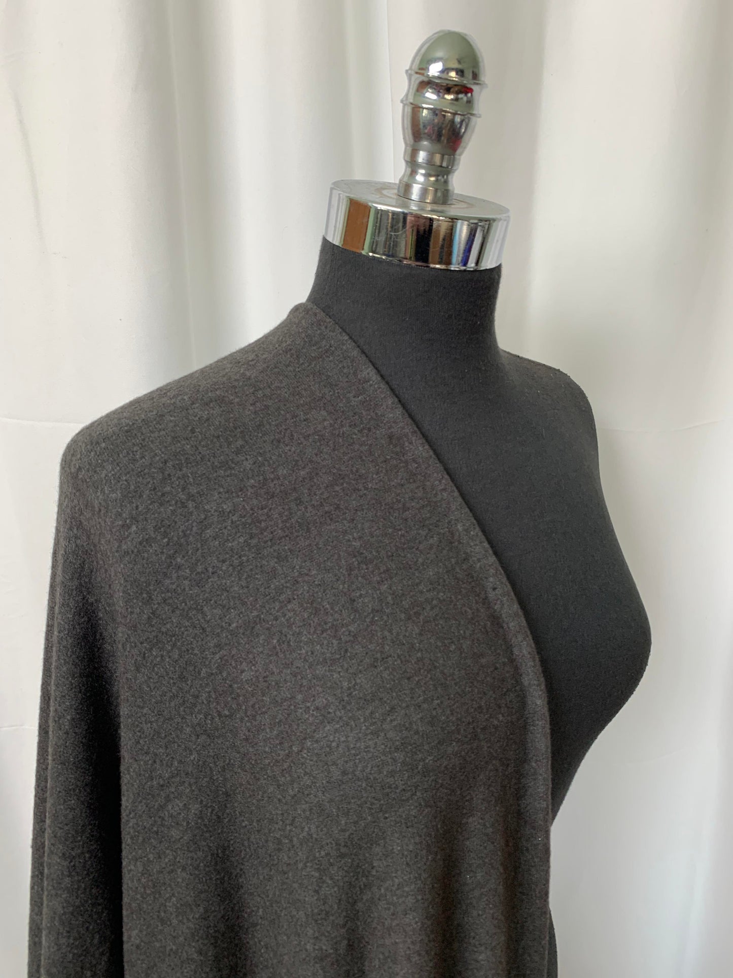 Solid Charcoal - Brushed Hacci Sweater Knit - By the Yard