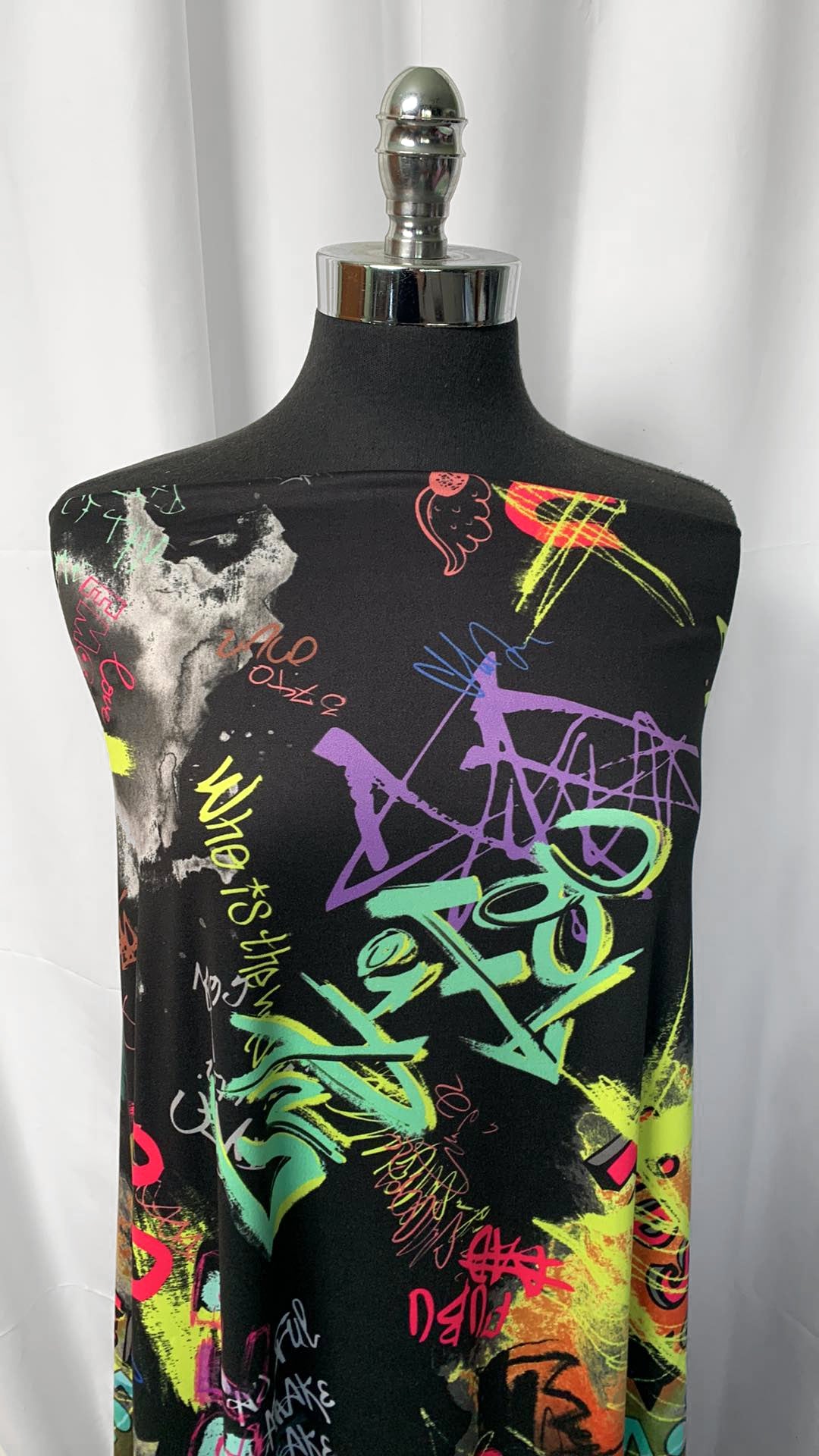 Graffiti - Double Brushed Poly Spandex - 2 Yard Cut