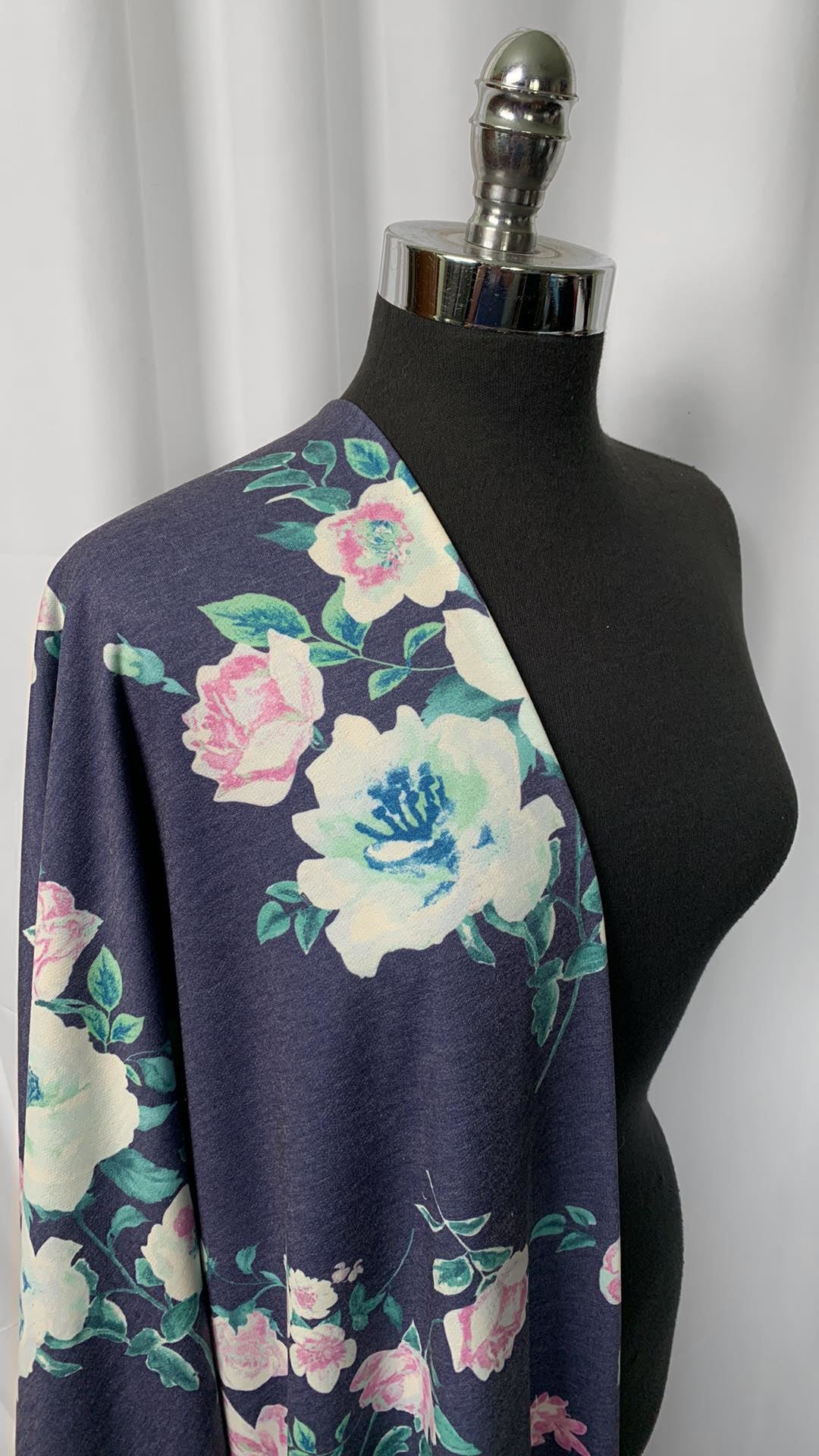 Blue Floral - PRS French Terry - 2 Yard Cut