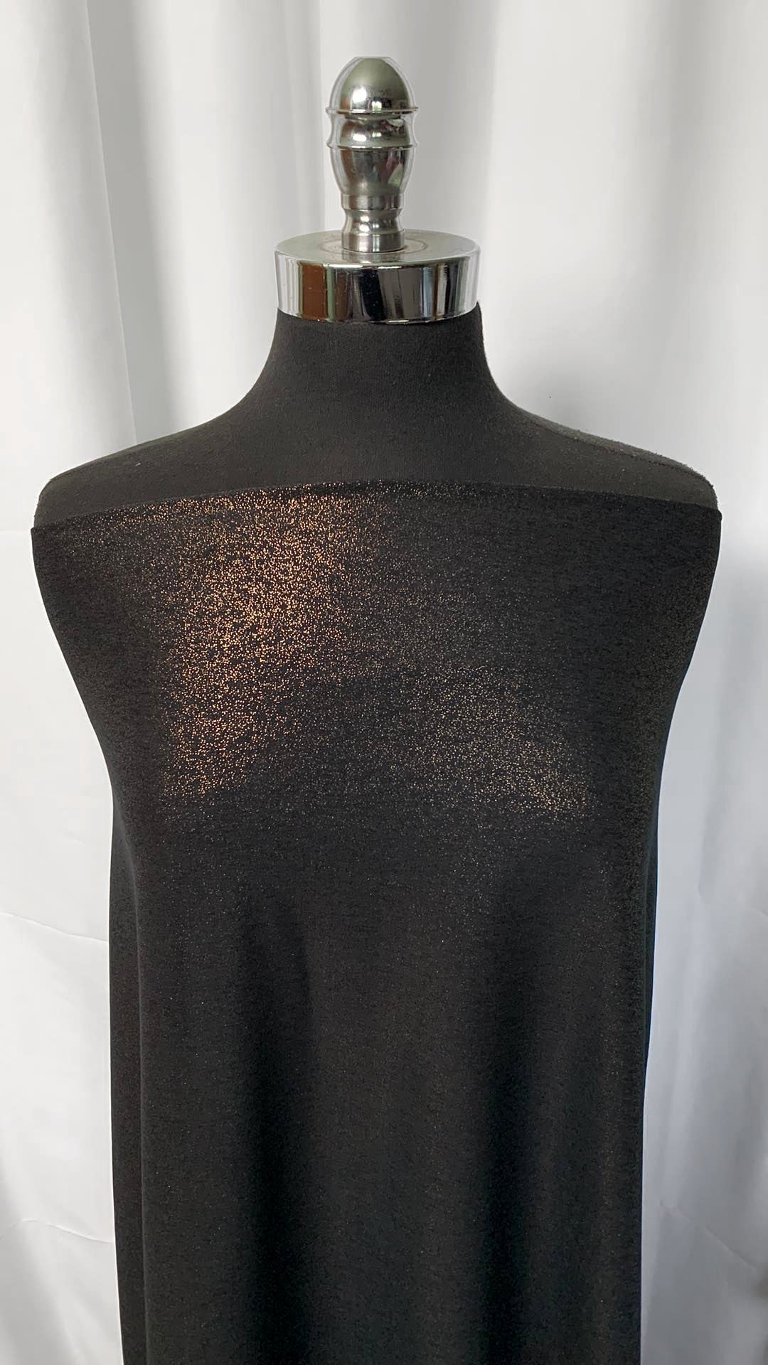 Gold Foil Shimmer on Black 2 Tone - Peached Performance - 1 Yard Cut