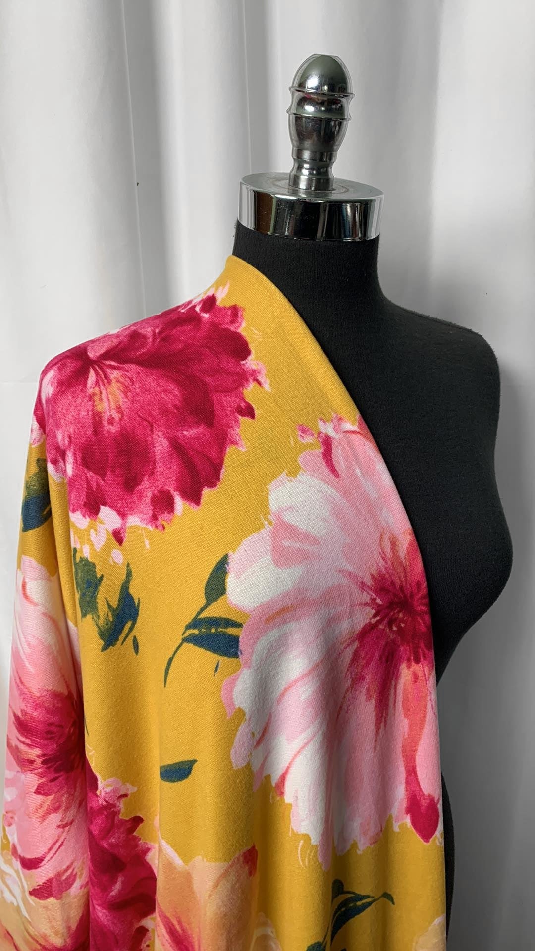 Golden Floral - Brushed Hacci Sweater Knit - 2 Yard Cut