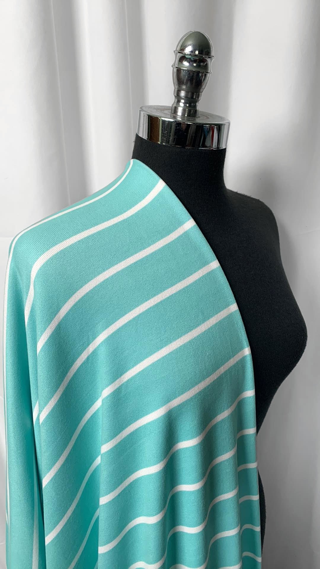 Mint Stripe - Oakley Sweater Knit - 2 Yard Cut