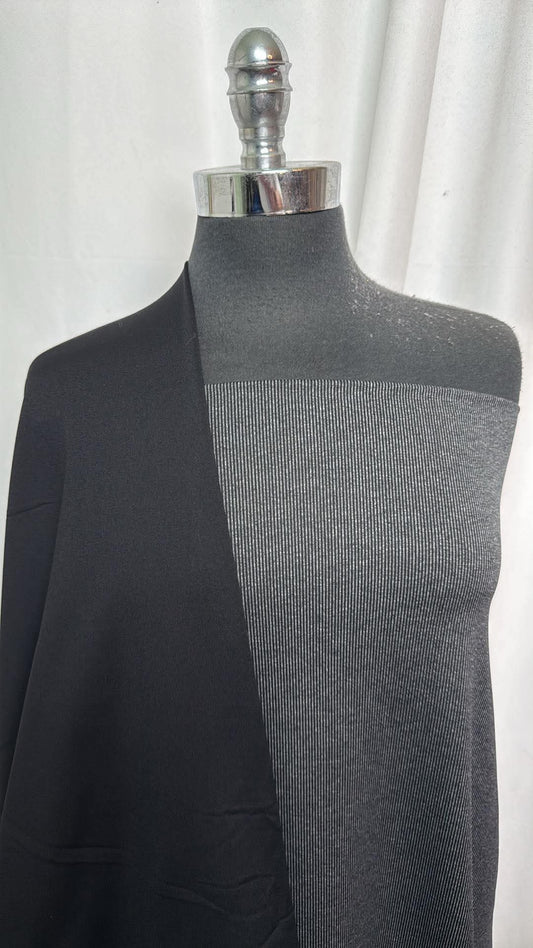 BLACK/PINSTRIPE BUNDLE : 2YD Pinstripe Mid-Weight PF & 2YD Black Supplex : A31065