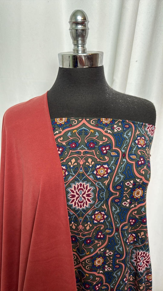 RED/BOHO BUNDLE : 2YD Red Cupro & 2YD Boho DBP : A31067