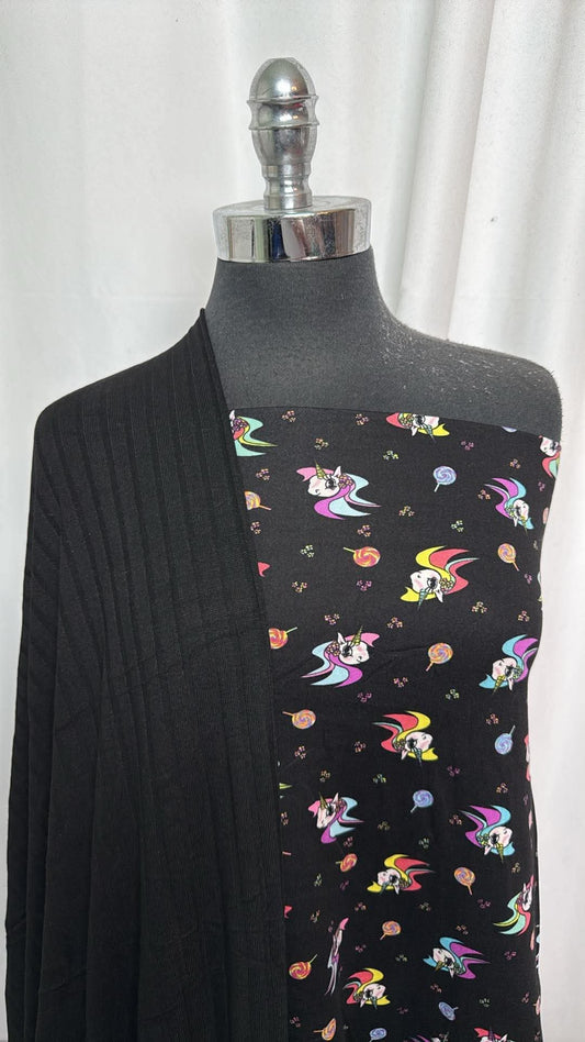 BLACK/UNICORN BUNDLE : 2YD Black Rib SK & 2YD Unicorn DBP : A31070