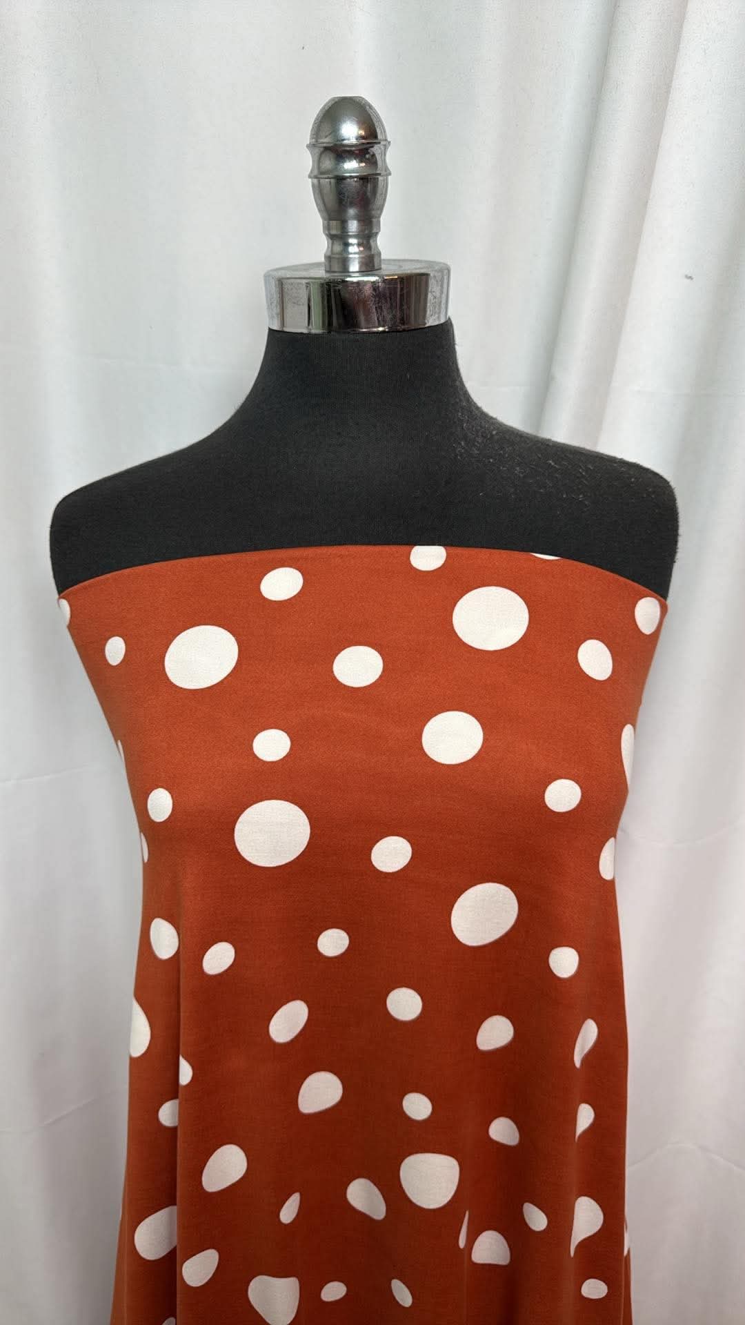 Rust Dots - Double Brushed Poly Spandex- 2 Yard Cut