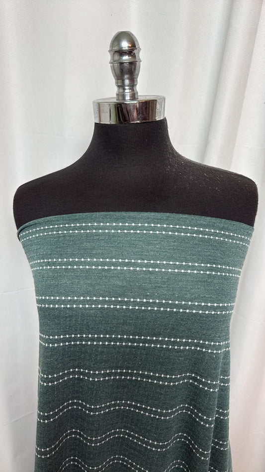 Green Textured Stripe - PRS Jersey - 2 Yard Cut