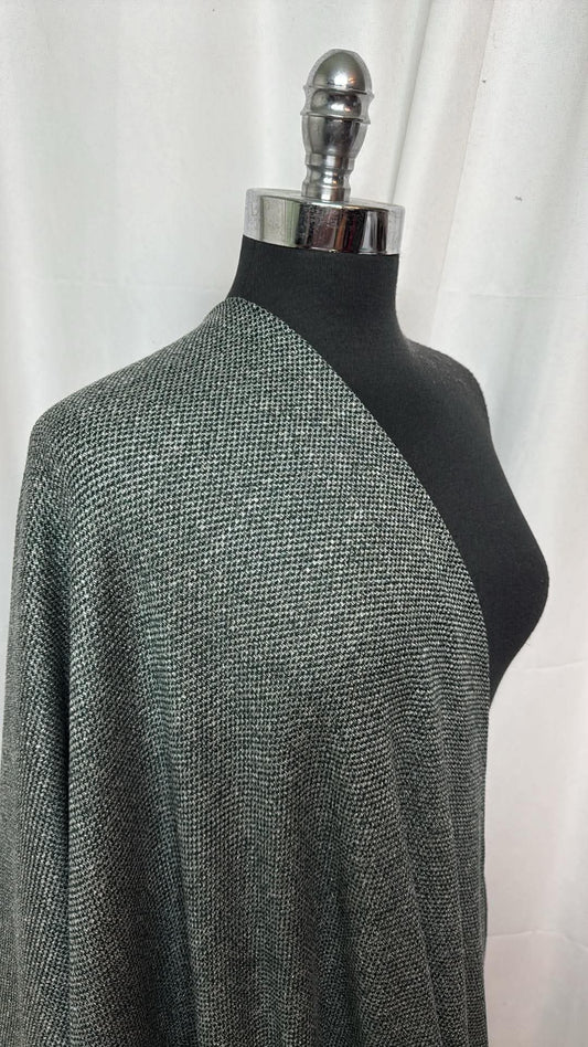 Green/Ivory/Lurex - Poly/Rayon Sweater Knit - 2 Yard Cut