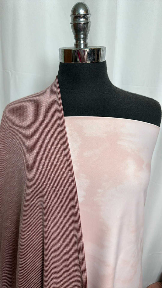 BLUSH MARBLE/SANDWASH BUNDLE : 2YD Blush Marble Yoga PF & 2YD Sandwash Rib : A28933