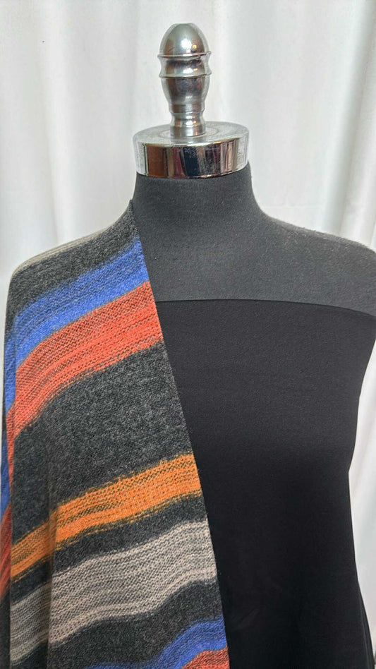 BLACK/STRIPE BUNDLE : 2YD Stripe Hacci SK & 2YD Black Poly Fleece : A28107