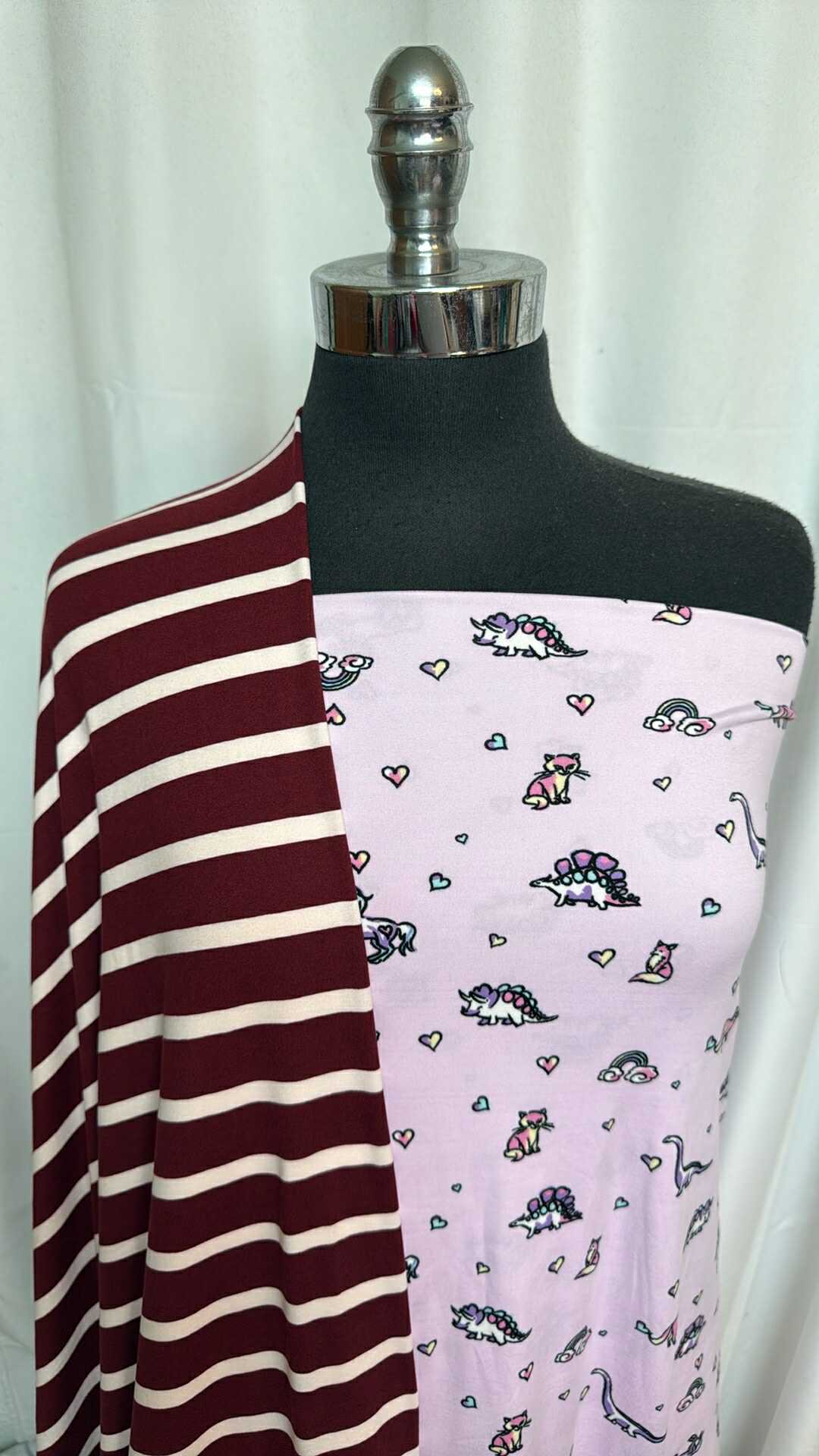 STRIPE/CRITTERS BUNDLE : 2YD Burgundy Stripe DBP & 2YD Critters DBP : A28596