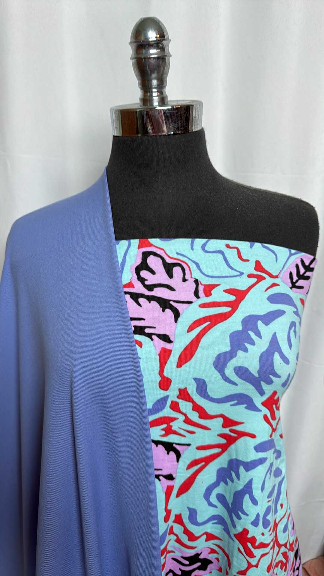 PERIWINKLE/PRINT BUNDLE : 2YD Periwinkle PF Rib & 1.5YD Print C/S : A28963