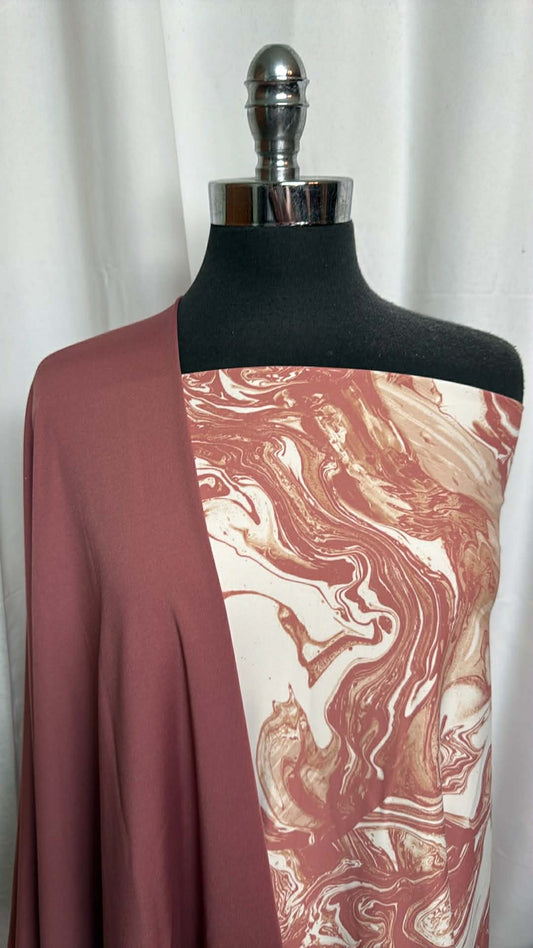 MAUVE/MARBLE BUNDLE : 2YD Marble PF & 2YD Mauve Yoga PF : A29624