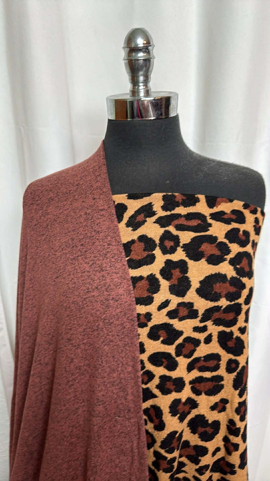 HEATHERED/LEOPARD BUNDLE : 2YD Leopard Hacci SK & 2YD Heathered Brushed Hacci SK : A29446