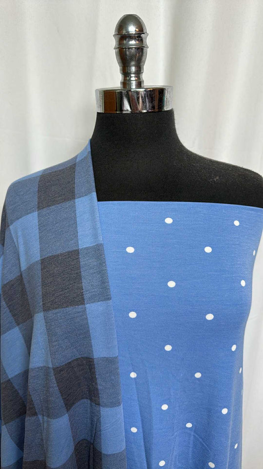 BLUE DOT/PLAID BUNDLE : 1.5YD Blue Dot PRS FT & 2YD Plaid PRS FT : A29239