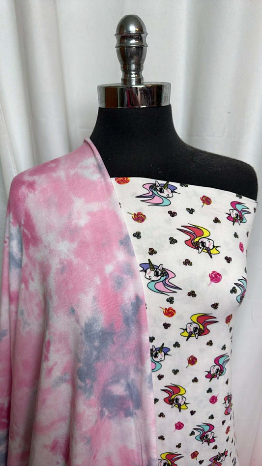 PINK TIE DYE/UNICORN BUNDLE : 2YD Unicorn DBP & 2YD Pink Tie Dye PRS FT : A29470