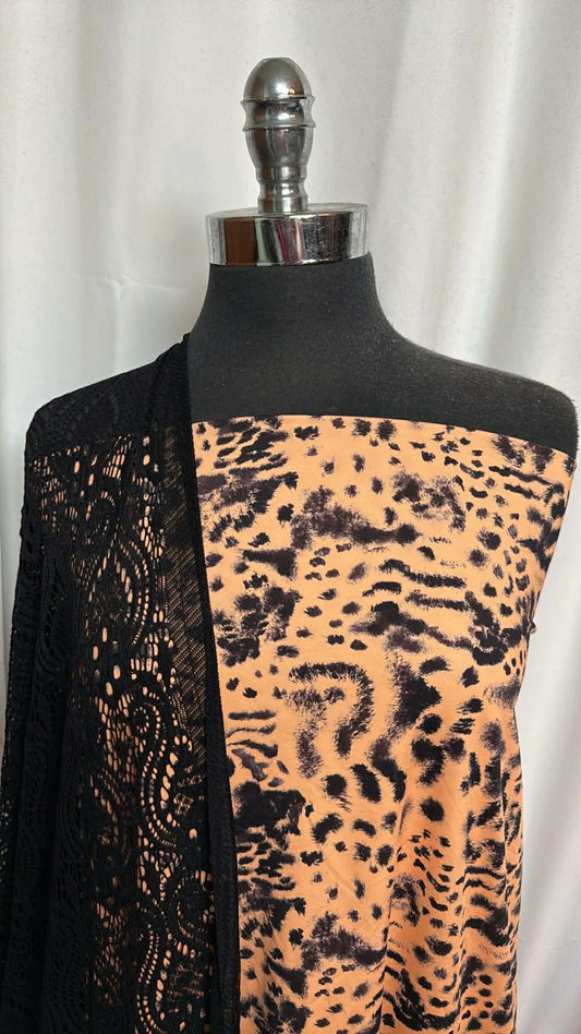 ANIMAL/LACE BUNDLE : 2YD Black Lace & 2YD Animal N/S Swim : A29782