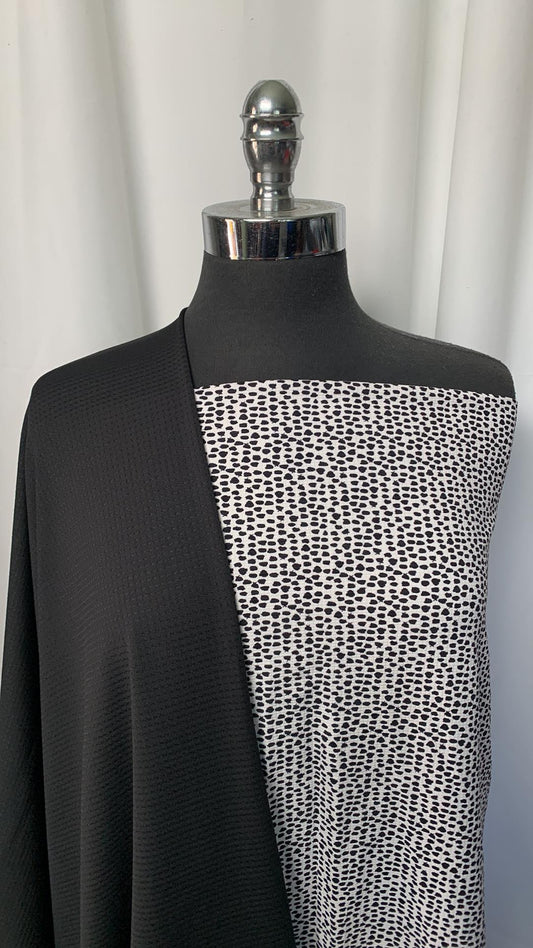 TEXTURED DOT BUNDLE : 2YD Textured Dot N/S & 2YD Black Heavy PF Mesh : A1973
