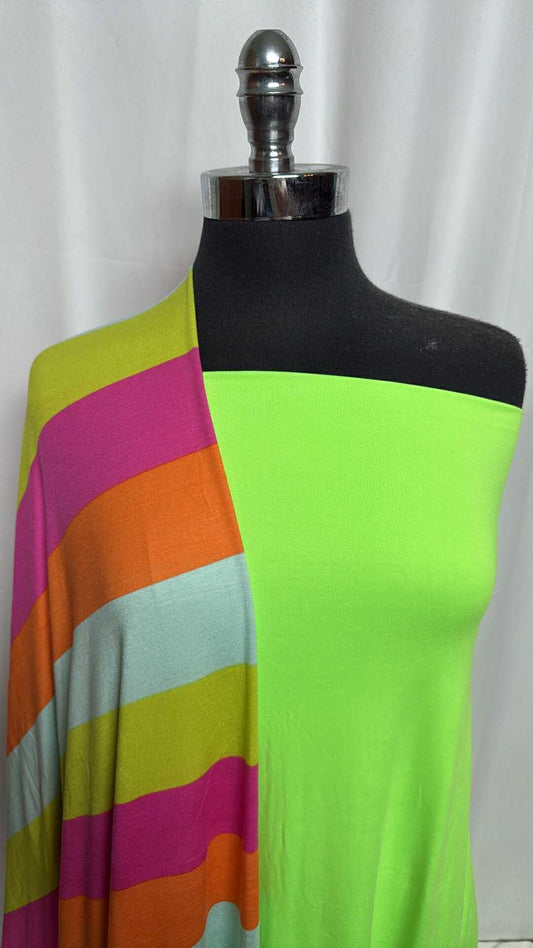 LIME/STRIPE BUNDLE : 2YD Lime DBP & 2YD Stripe R/S : A29209