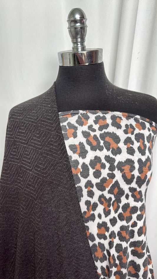 JACQUARD/LEOPARD BUNDLE : 2YD Leopard PRS Jersey & 2YD Jacquard SK : A30966