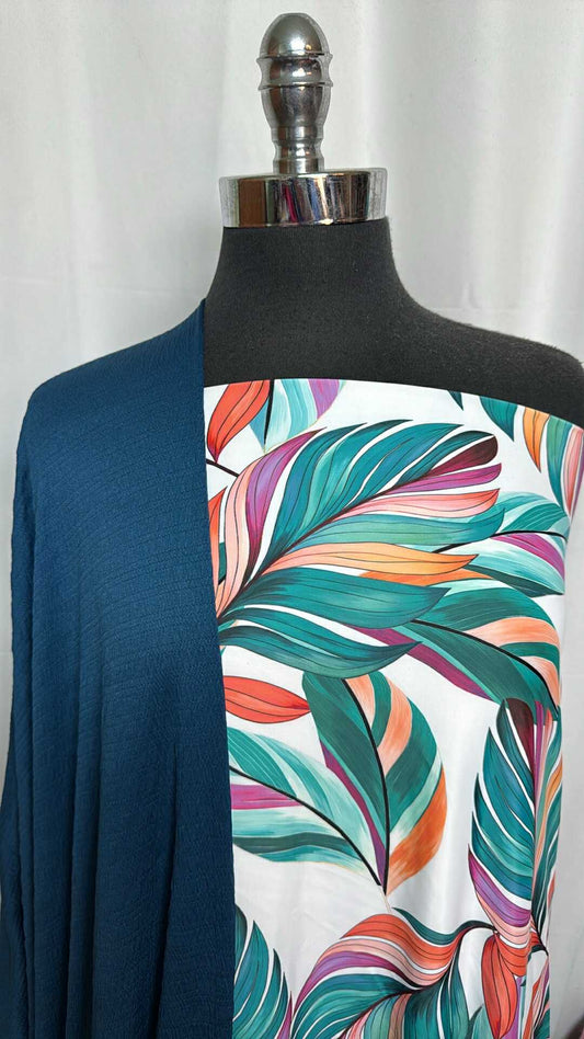 SHIRRED/LEAVES BUNDLE : 1.5YD Leaves N/S Swim & 4YD Shirred P/S : A29083