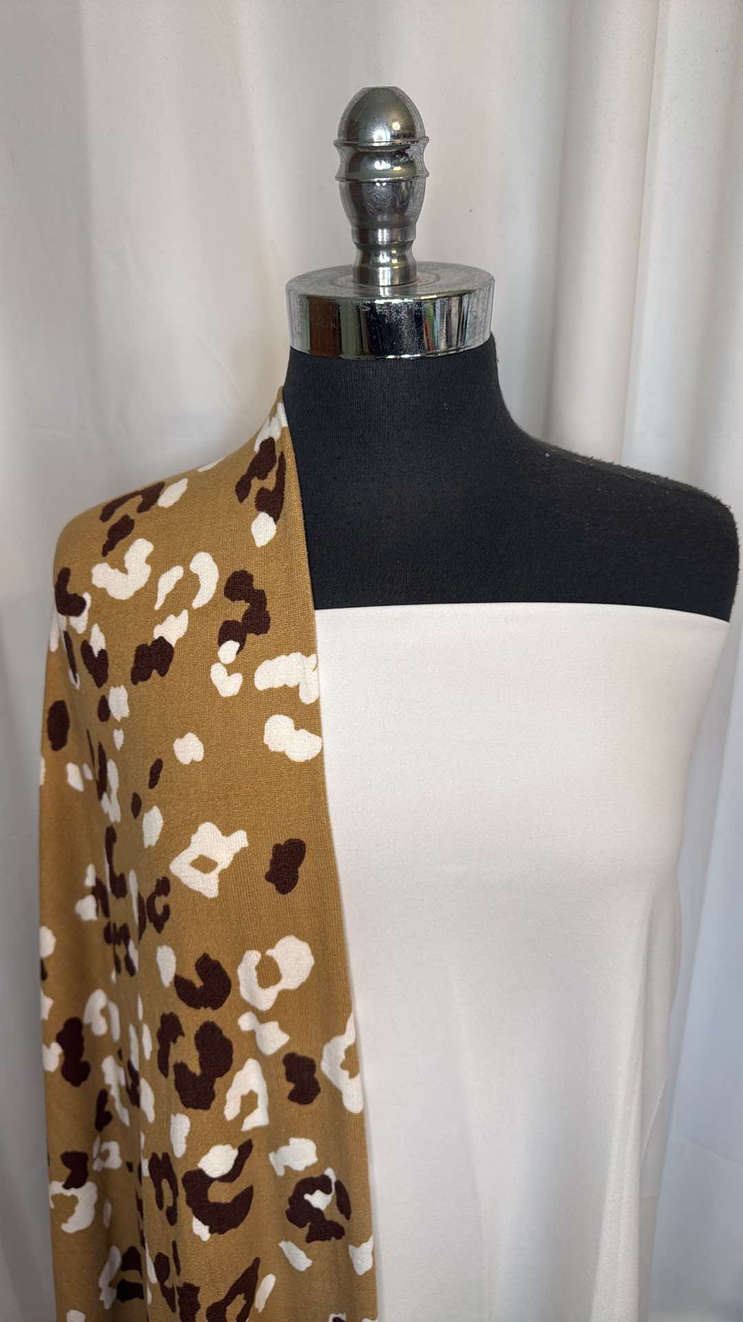 IVORY/SEPIA LEOPARD BUNDLE : 2YD Ivory Crepe Scuba & 2YD Sepia Leopard Oakley SK : A26755