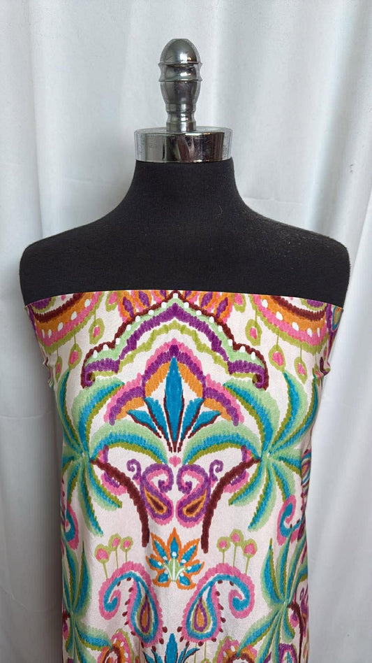 Palms/Paisley Abstract - Designer Nylon/Spandex Swim - 1 Yard Cut