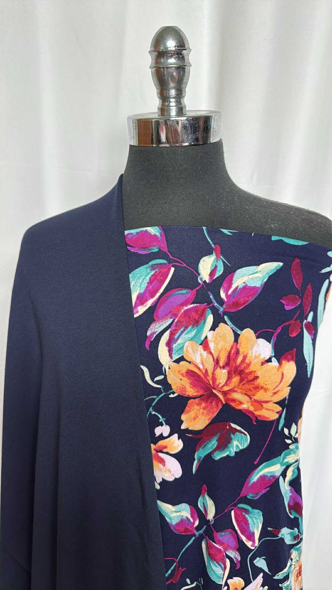 NAVY FLORAL BUNDLE : 33" Cut of Navy Floral DBP & 2YD Navy Bamboo C/S FT : A29252