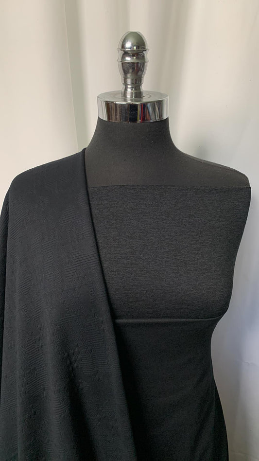 3YD Black 2-Tone Peached PF & 3YD Black 2-Tone Featherweight PF & 3YD Black P/S Jacquard PF Fleece : VSG011