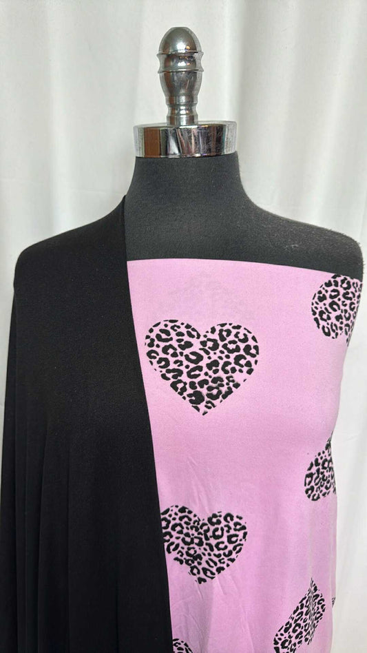 BLACK/PINK HEART BUNDLE : 2YD Pink Heart DBP & 2YD Black DBP : A29240