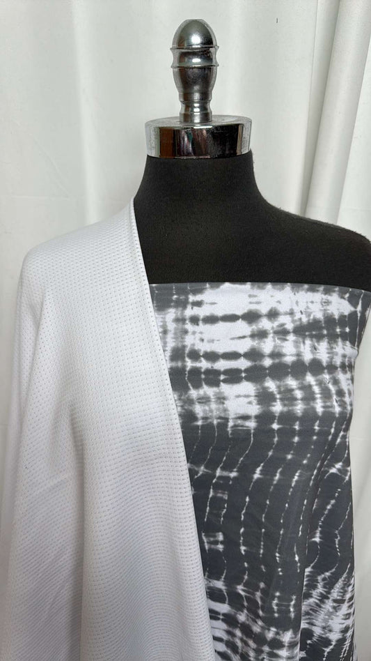 SPINE DYE/PERFORMANCE MESH BUNDLE : 1YD Grey Spine Dye PF & 1YD White PF Mesh : A27248