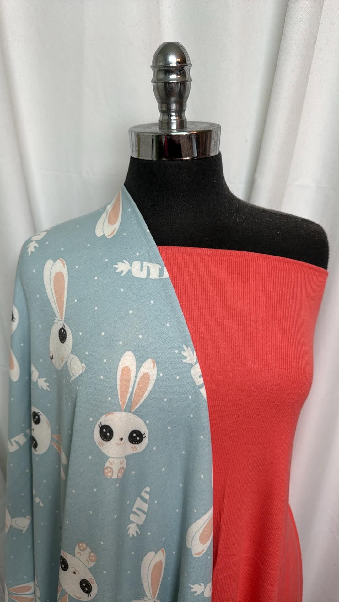 CORAL/BUNNY BUNDLE : 1.5YD Coral Modal Rib & 4YD Bunny PRS FT : A30667
