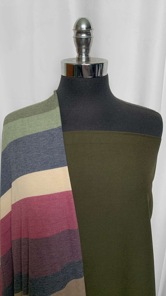 STRIPE/DARK OLIVE BUNDLE : 2YD Dark Olive Millennium & 2YD Stripe PRS FT : A25751